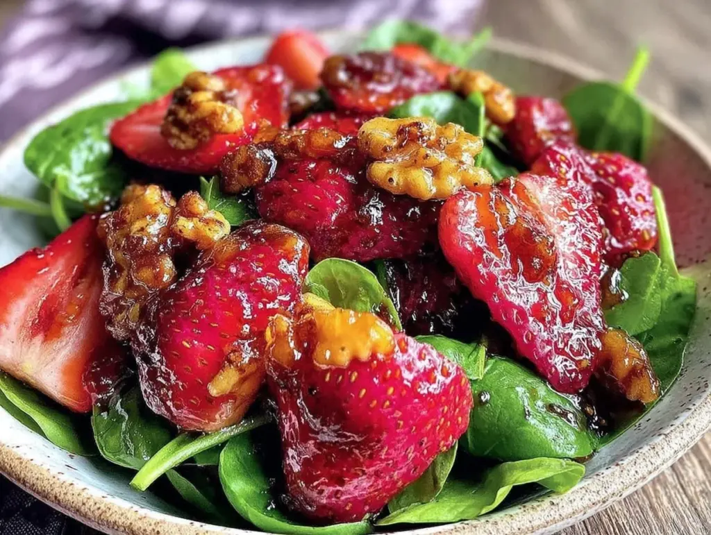 fresh cold strawberry salad - featured image