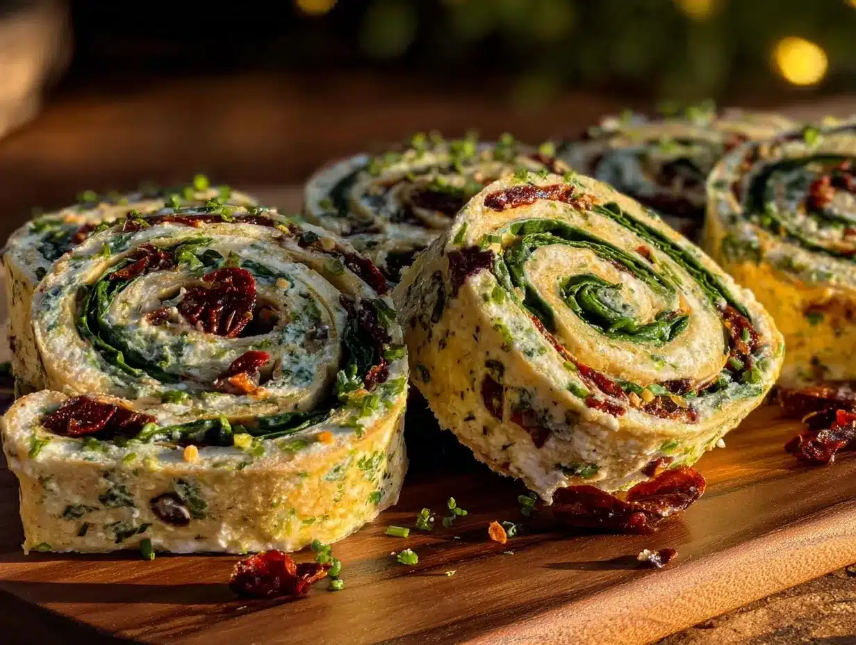 fresh sun-dried tomato spinwheel sandwiches preparation steps