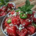 fresh watermelon feta mint salad - featured image