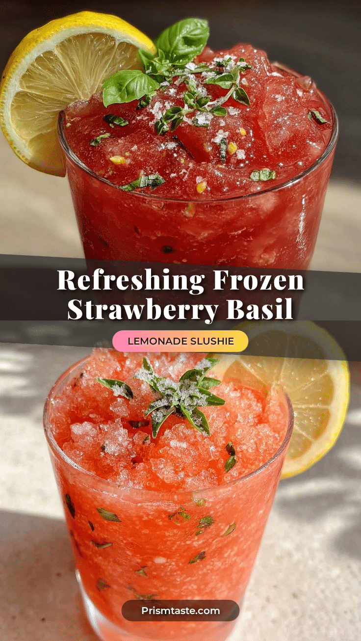 frozen strawberry basil lemonade slushie recipe
