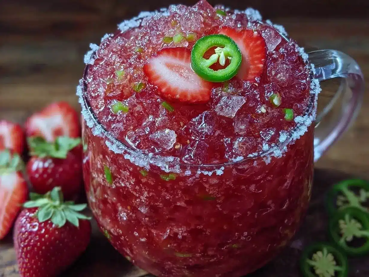 frozen strawberry jalapeño margarita preparation steps