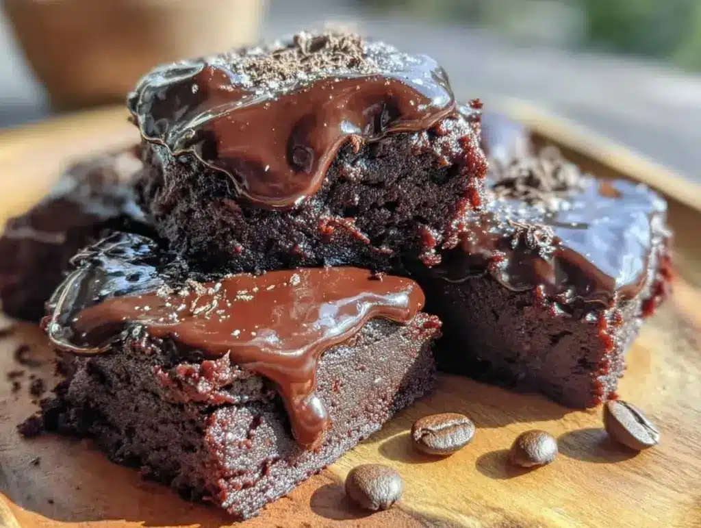fudgy espresso brownies - featured image