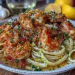 garlic butter shrimp pasta - featured image