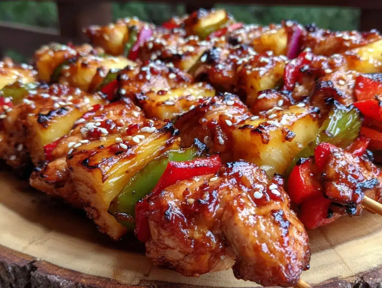 grilled pineapple teriyaki chicken kabobs preparation steps