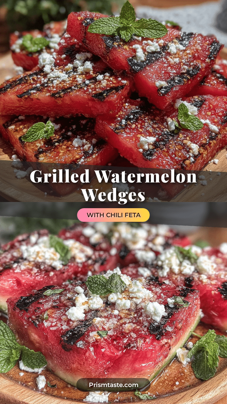 grilled watermelon wedges with chili feta recipe