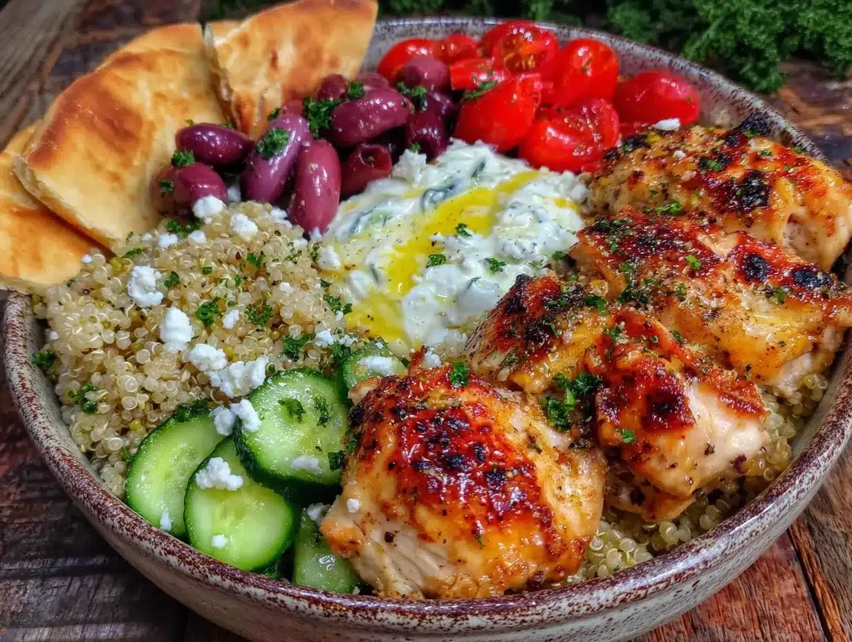 Healthy High-Protein Greek Chicken Bowl preparation steps