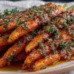 honey glazed thyme roasted baby carrots - featured image