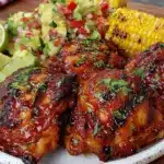 honey sriracha grilled chicken thighs - featured image