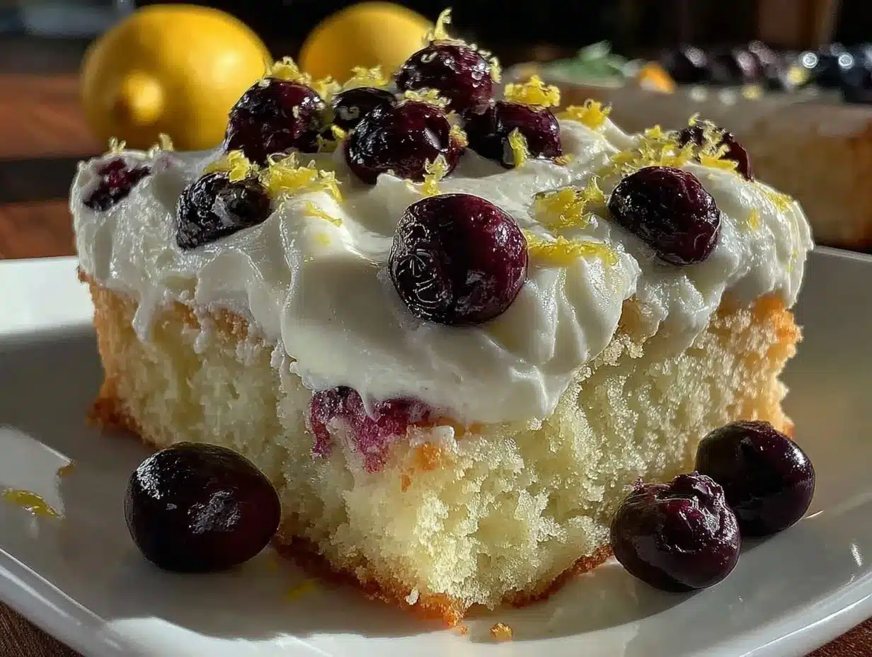 lemon blueberry sheet cake preparation steps