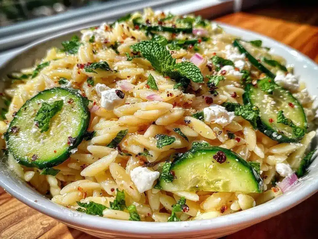 lemon orzo pasta salad - featured image