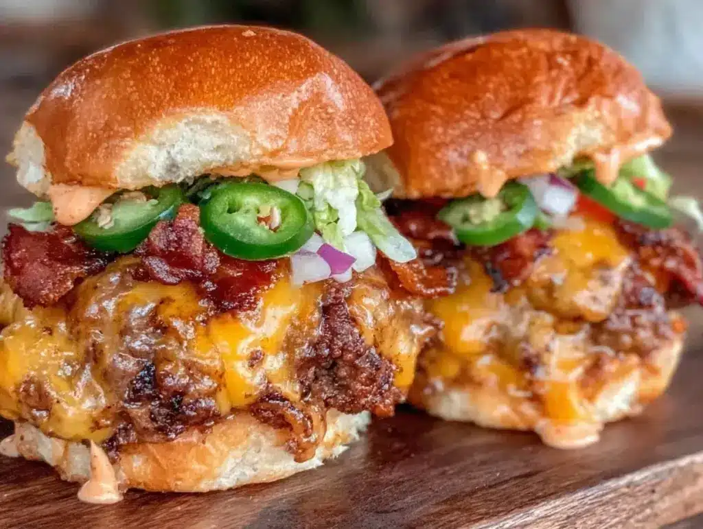 loaded bacon cheeseburger sliders - featured image