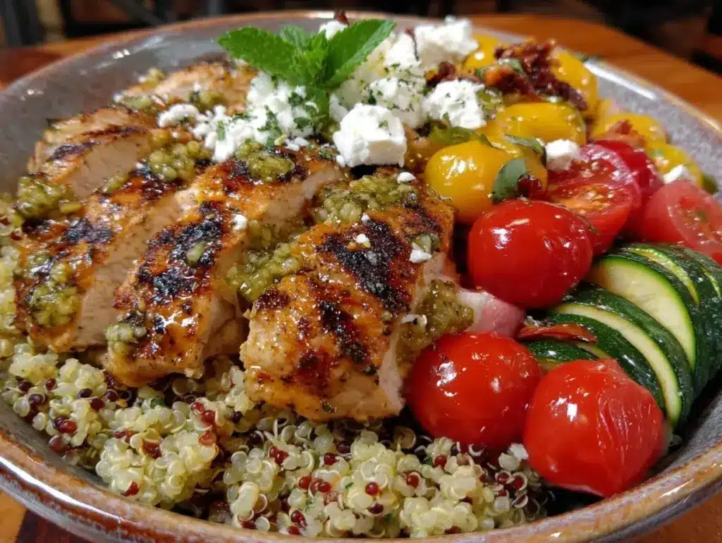 Mediterranean chicken quinoa bowl - featured image