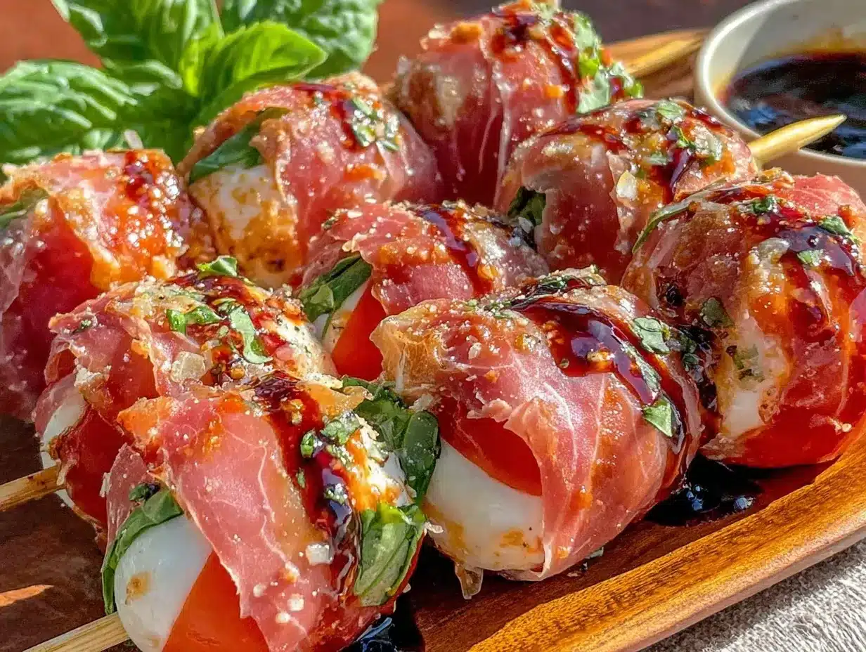 mini Caprese skewers preparation steps