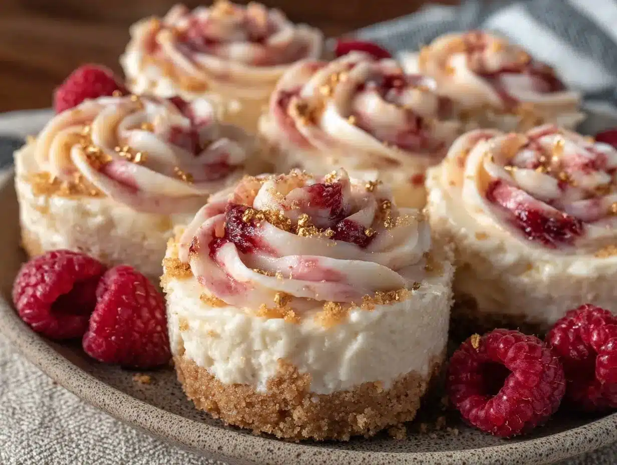 mini raspberry rose cheesecakes preparation steps