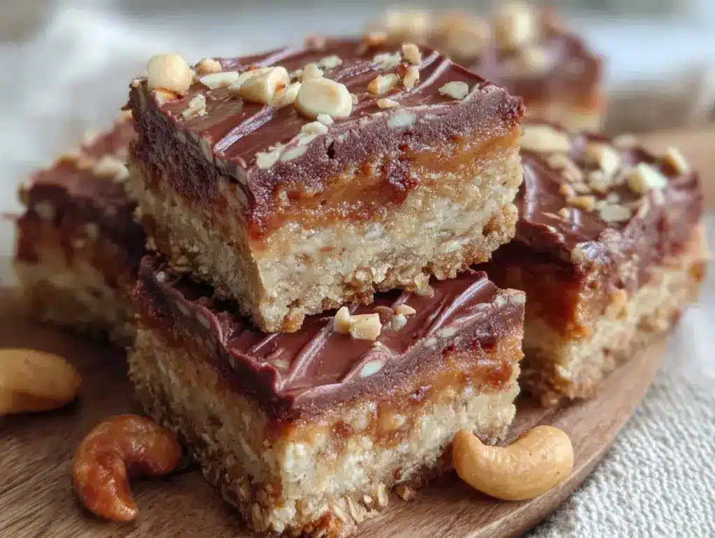 no-bake peanut butter chocolate oat bars - featured image