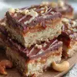 no-bake peanut butter chocolate oat bars - featured image
