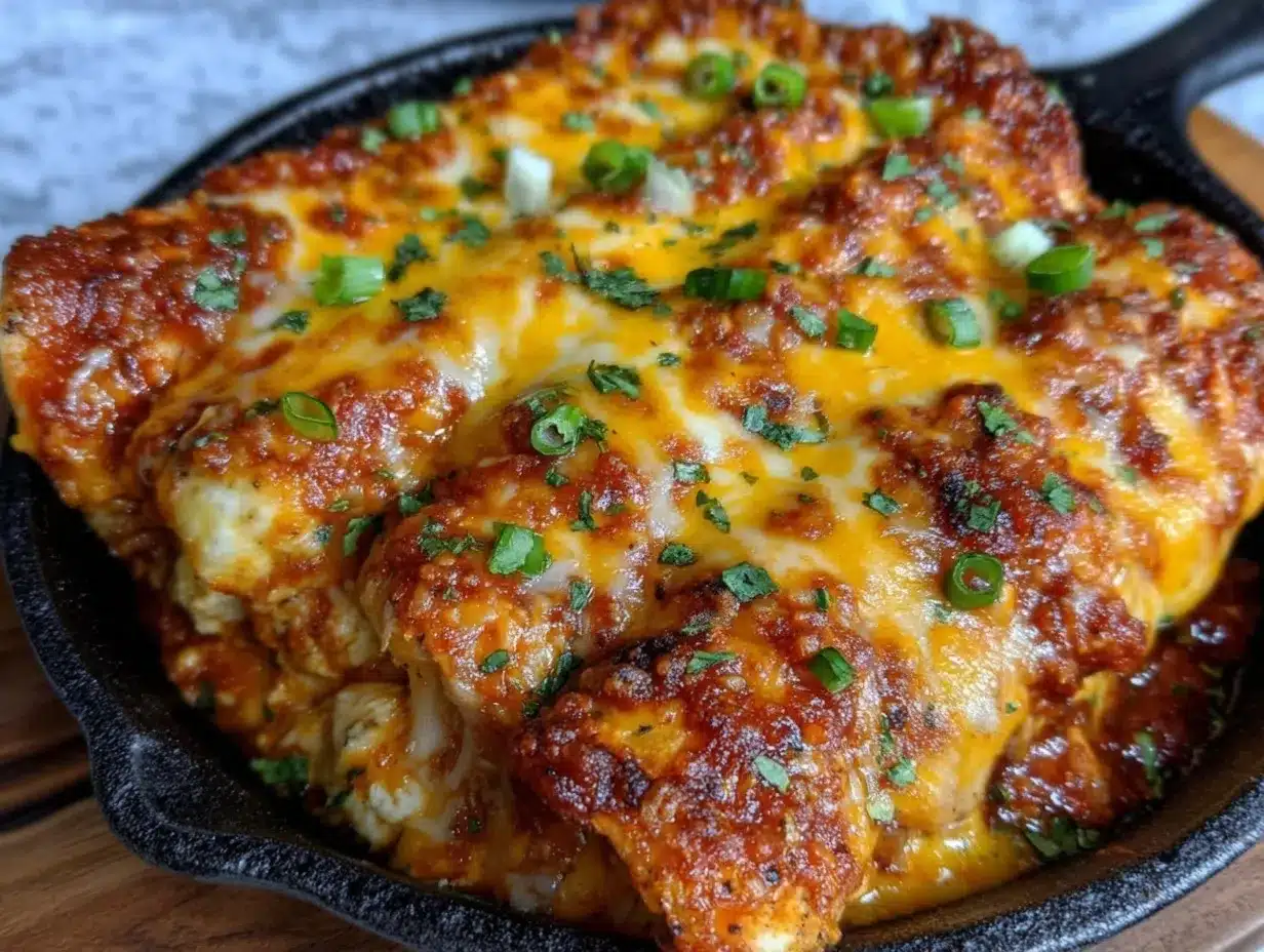 one-pan cheesy chicken enchiladas preparation steps