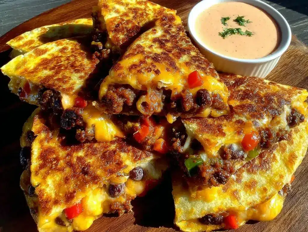 one-pan chorizo and black bean quesadillas - featured image