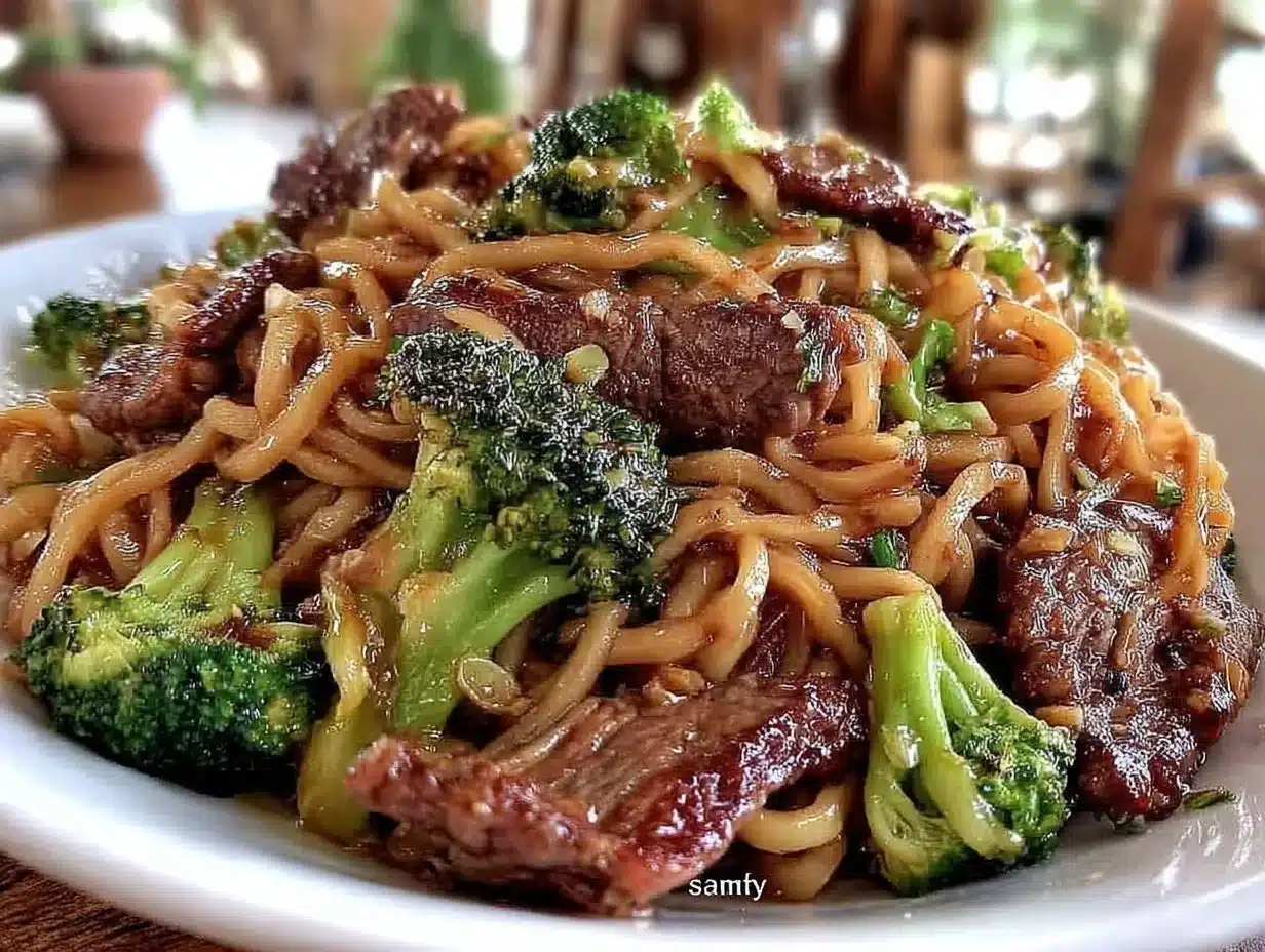 one-pot beef and broccoli noodles preparation steps