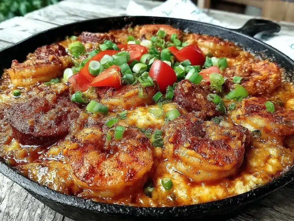 one-skillet Cajun shrimp and grits - featured image