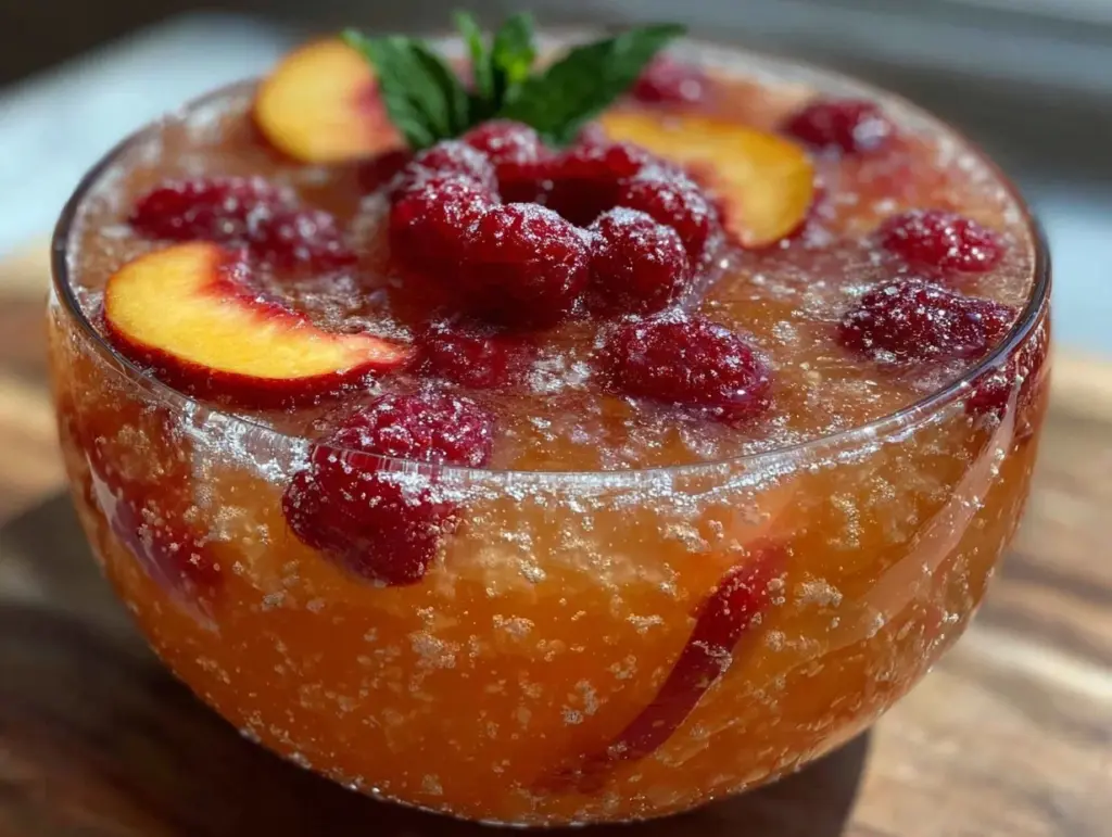 peach bellini brunch punch - featured image