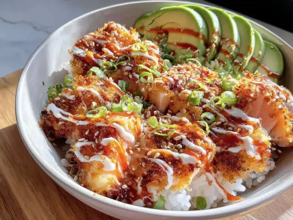 quick salmon rice bowl - featured image