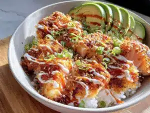 quick salmon rice bowl - featured image