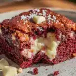 red velvet earthquake cake - featured image
