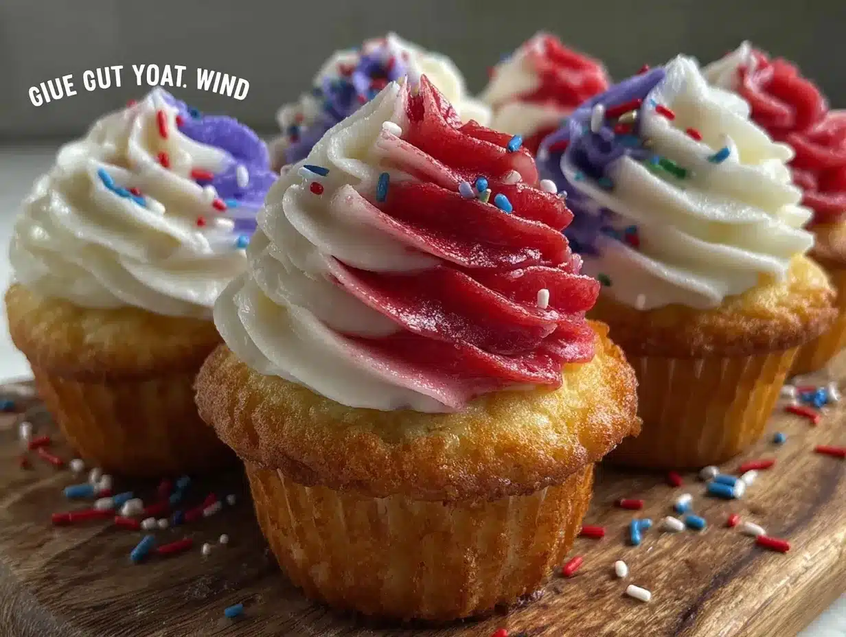 red white and blue cupcakes preparation steps
