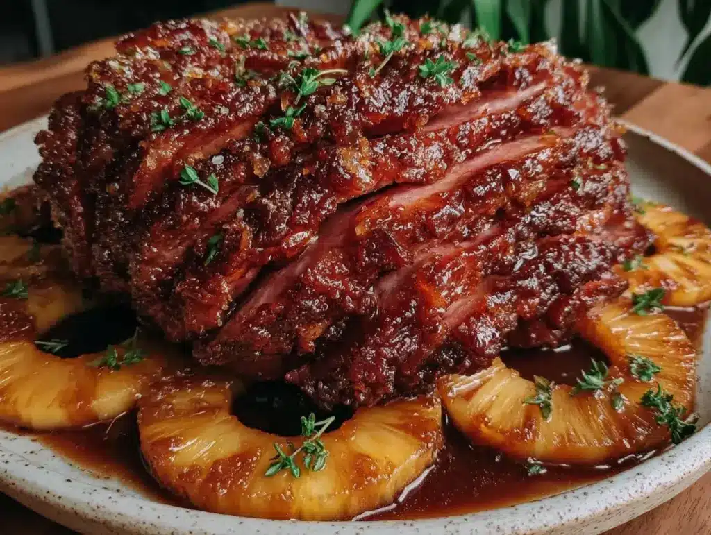 savory crockpot ham dinner - featured image