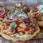 slow cooker chicken tinga tostadas - featured image