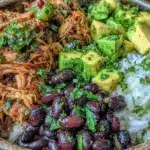 slow cooker salsa verde chicken burrito bowls - featured image