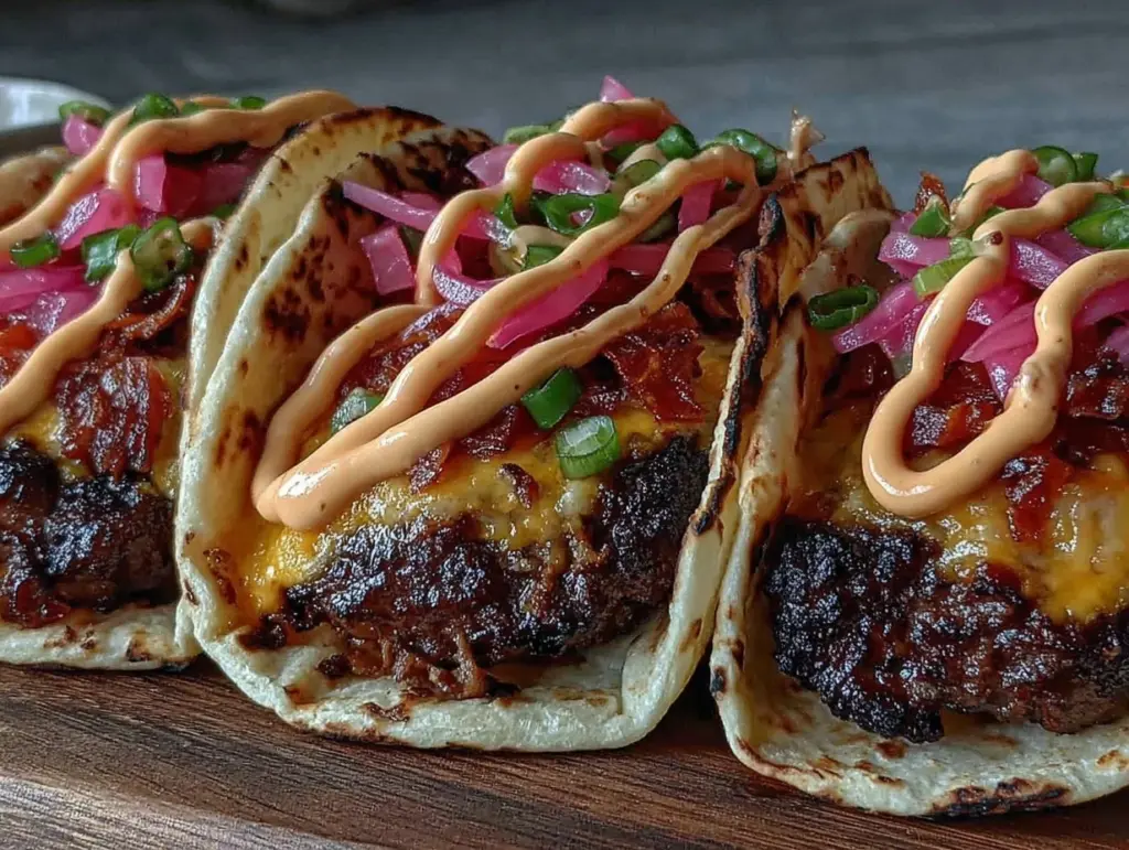smash burger tacos - featured image