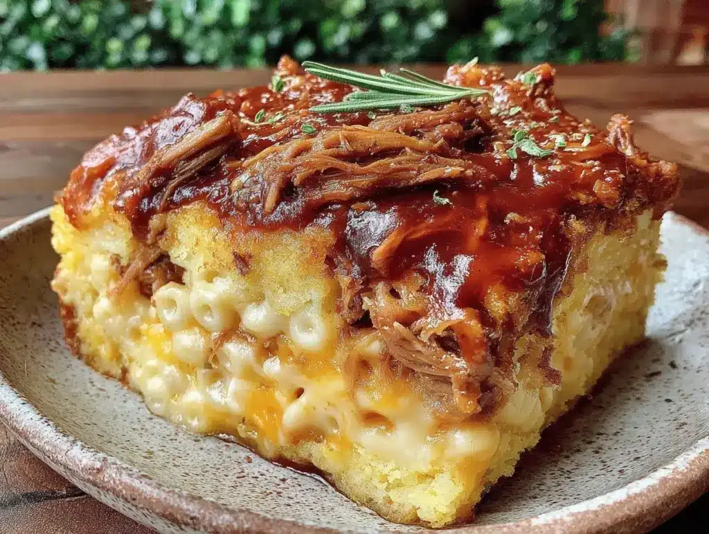 smoked mac and cheese with pulled pork - featured image