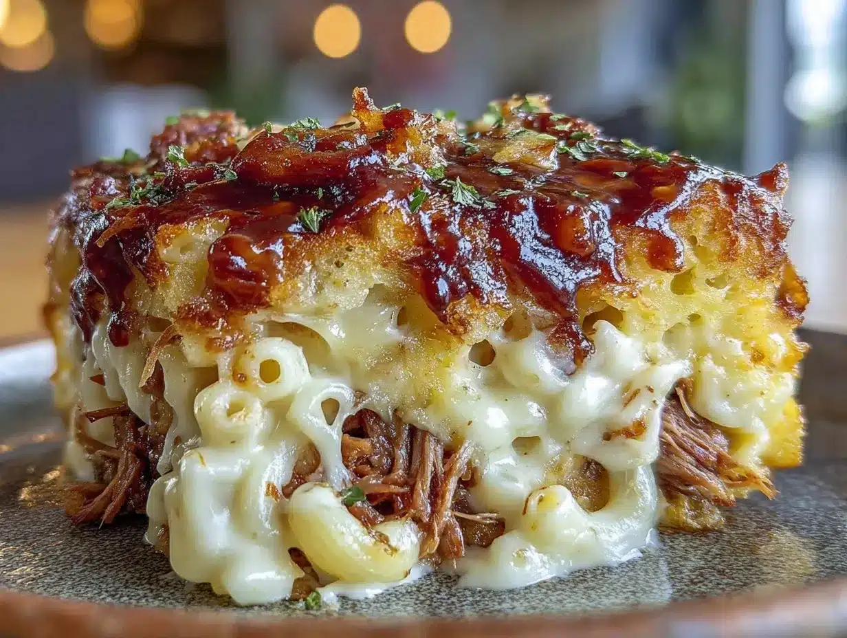 smoked mac and cheese with pulled pork preparation steps