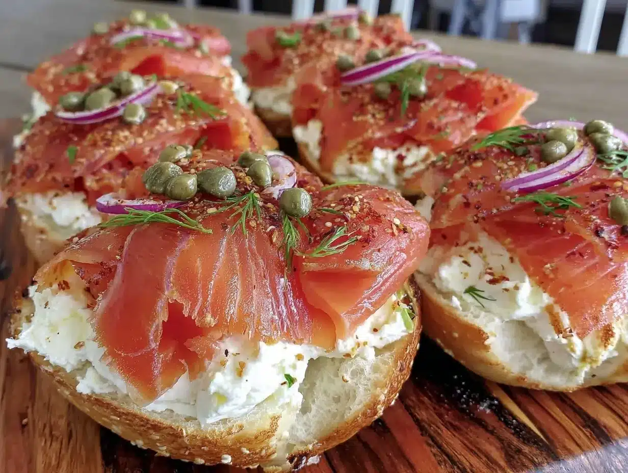 smoked salmon bagel brunch board preparation steps