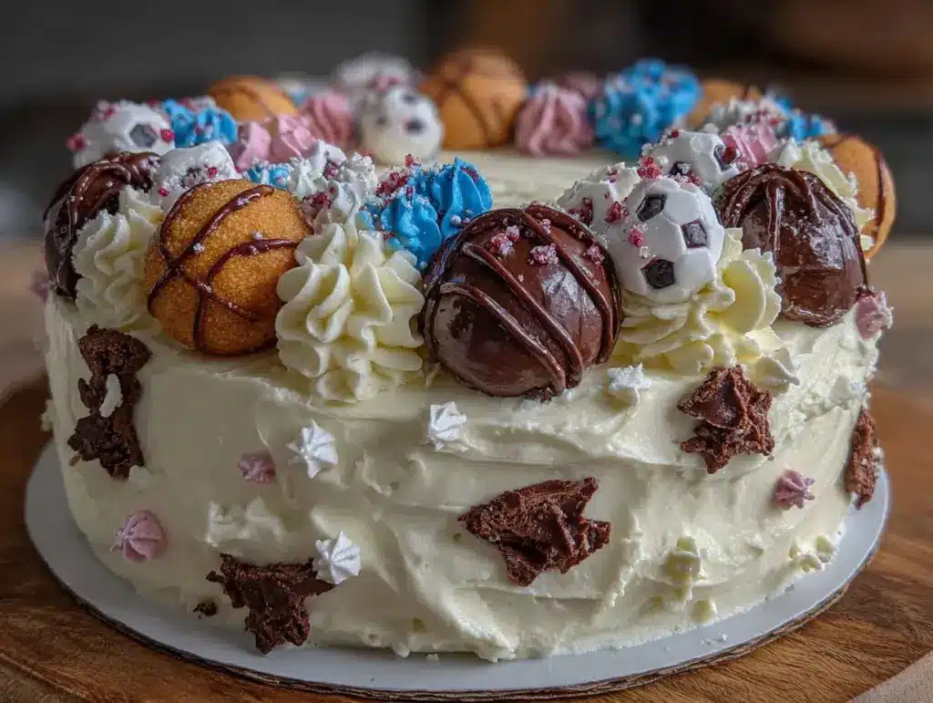 sports-themed buttercream cake - featured image