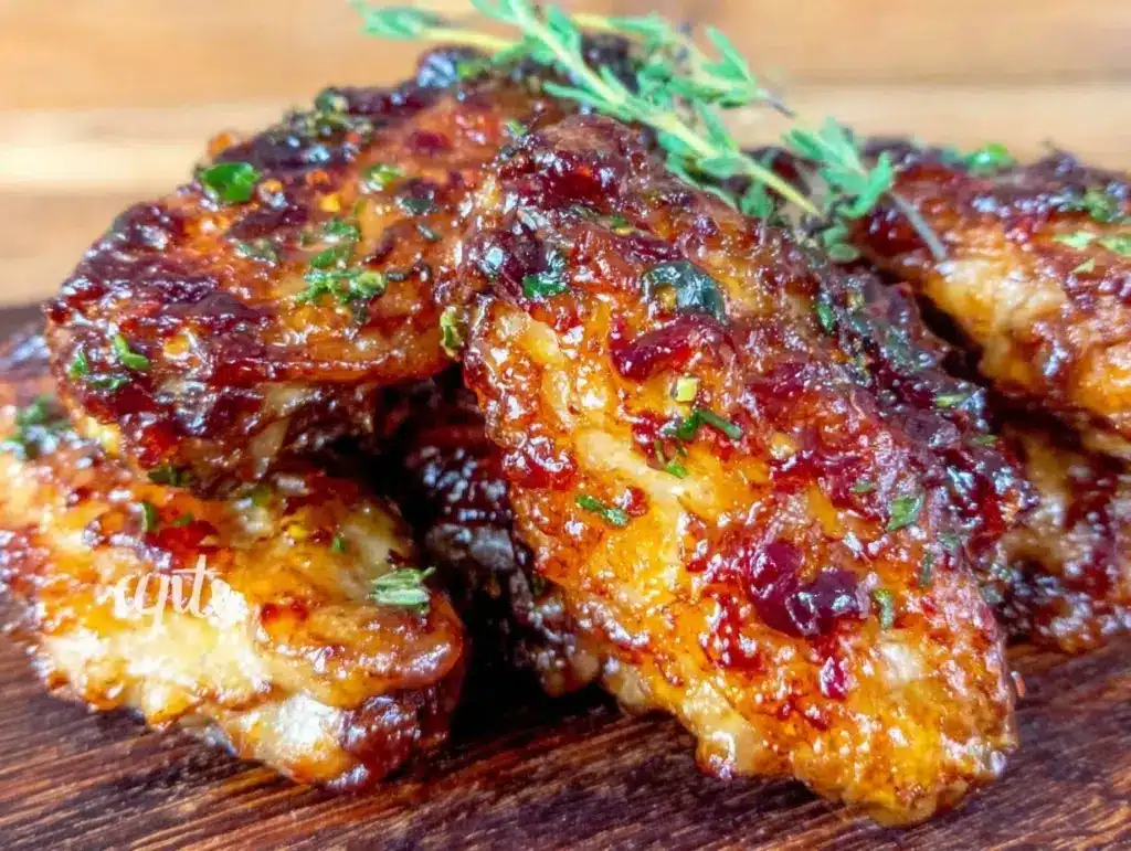 sticky honey butter chicken wings - featured image