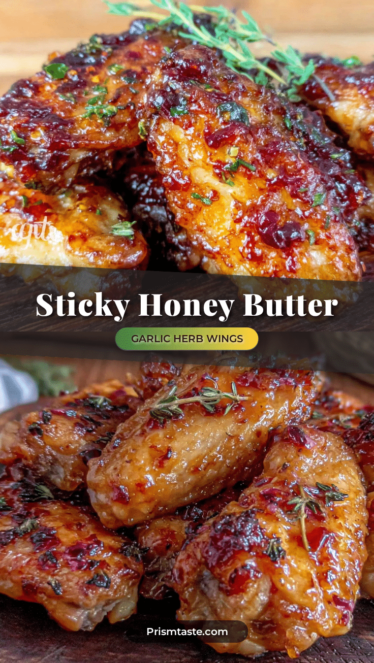 sticky honey butter chicken wings recipe