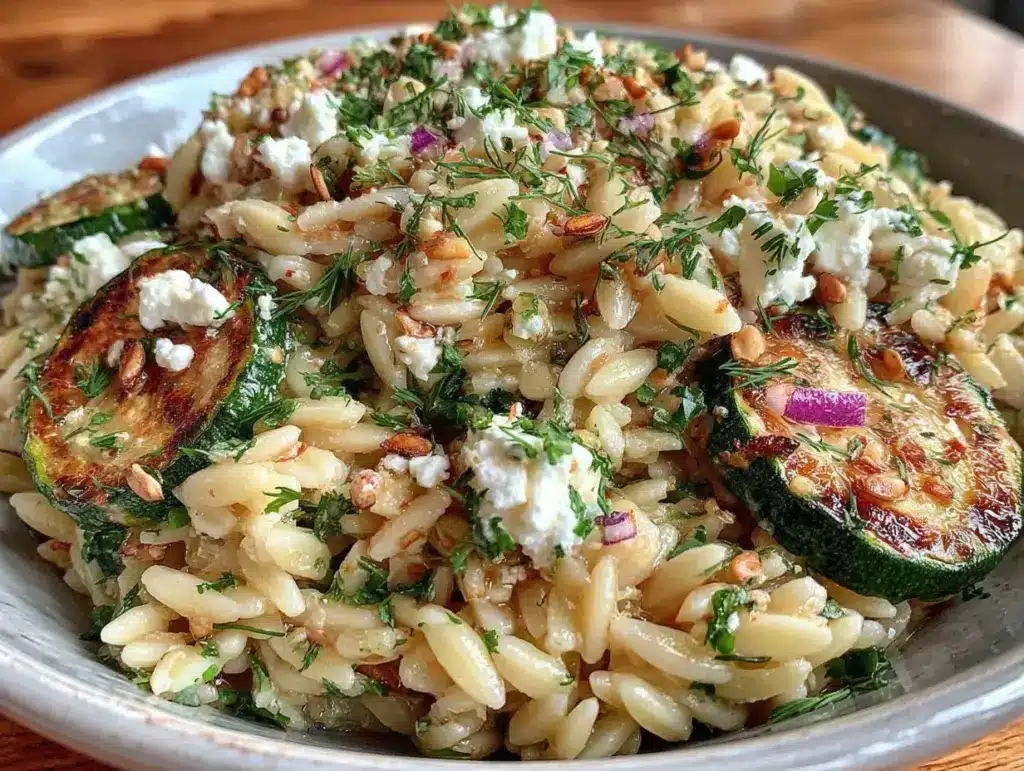 summer orzo pasta salad - featured image