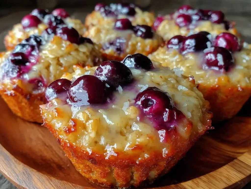 blueberry lemon baked oatmeal cups - featured image