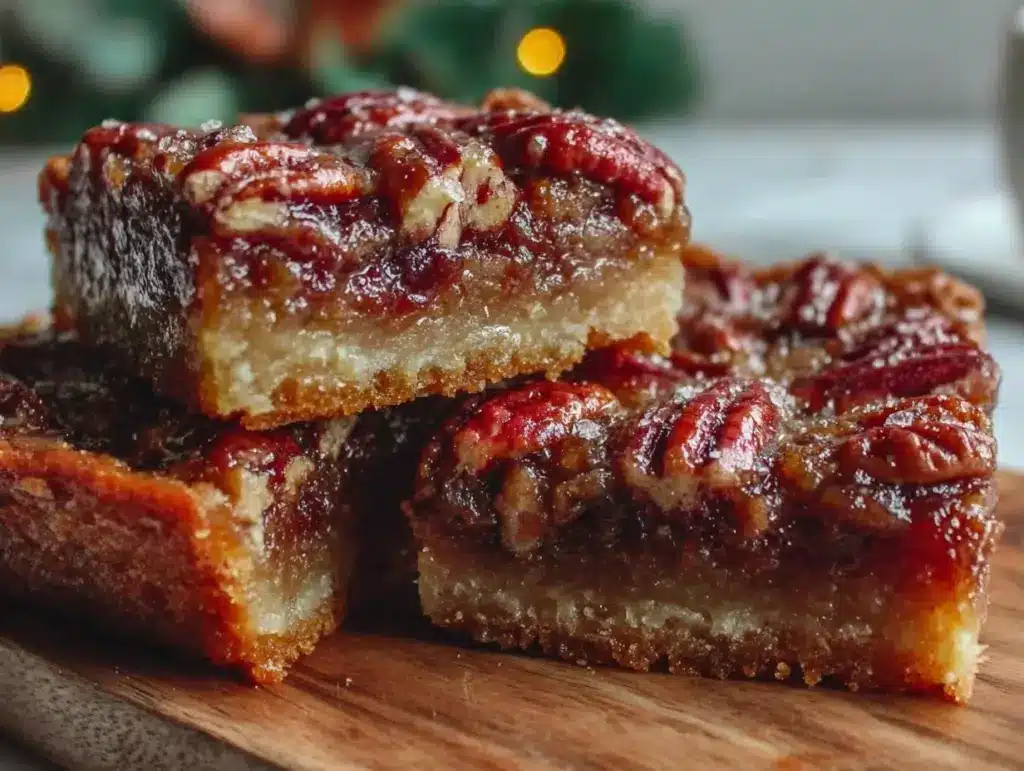 bourbon pecan pie bars - featured image