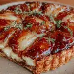 caramelized pear and brie tart - featured image