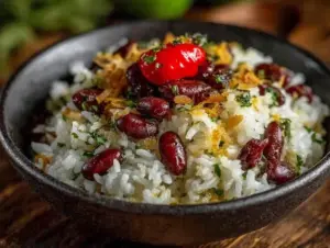 coconut rice and beans - featured image