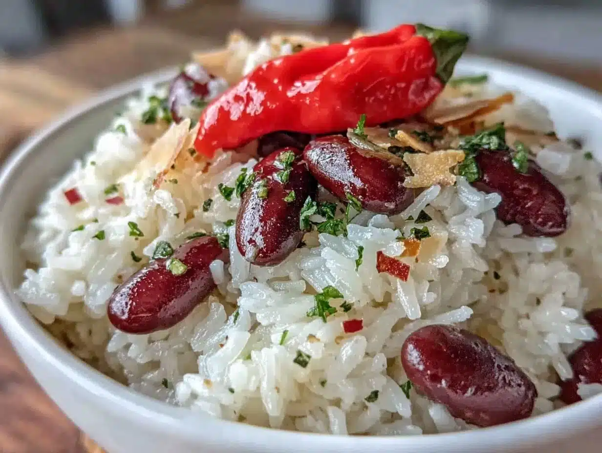 coconut rice and beans preparation steps