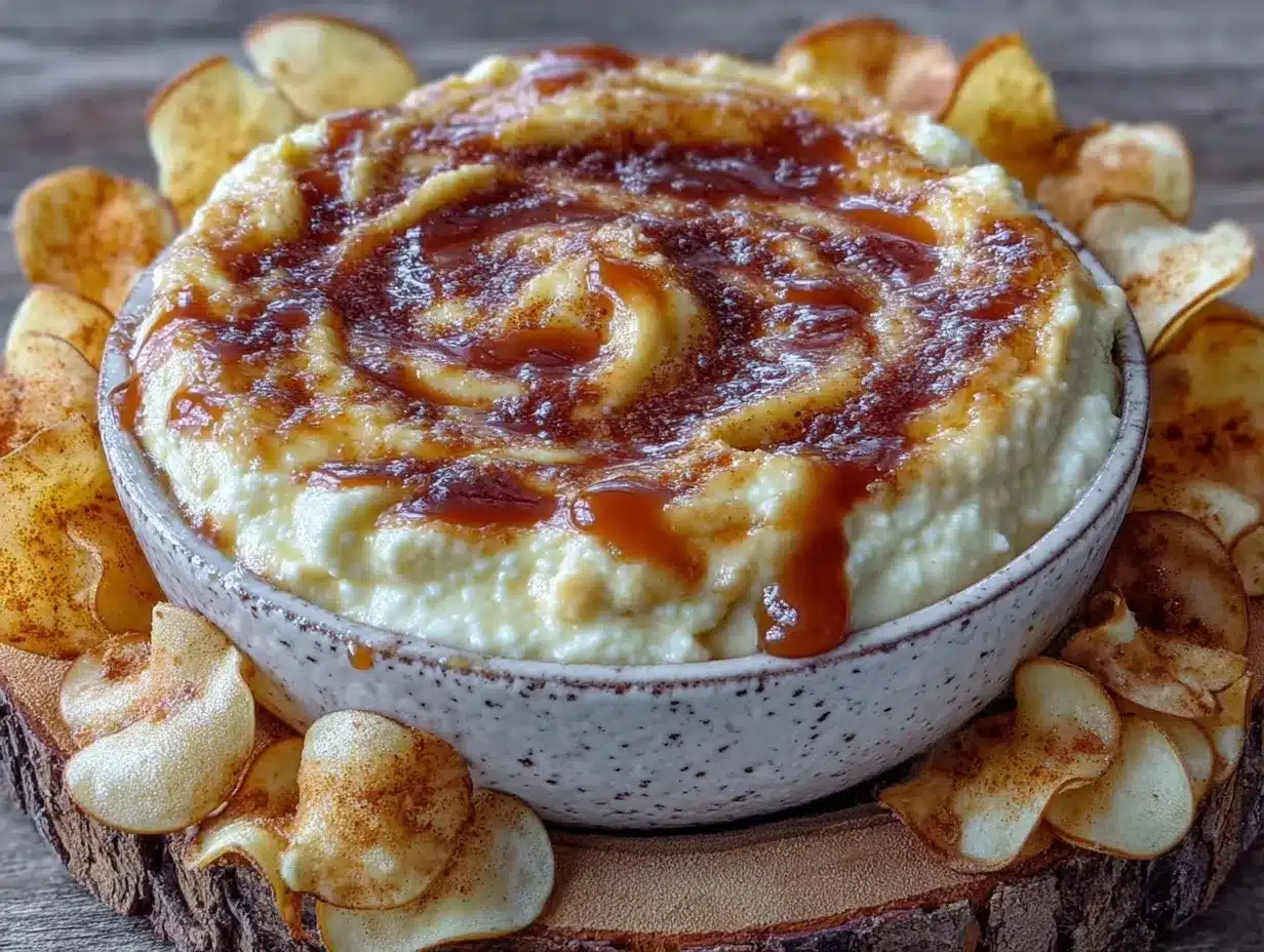 creamy caramel apple cheesecake dip preparation steps