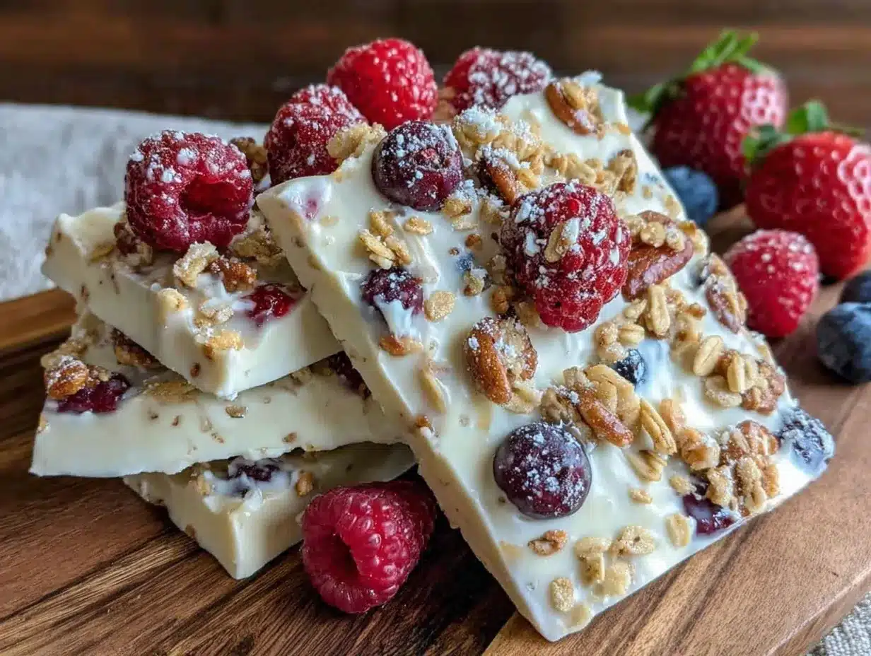 creamy frozen yogurt bark preparation steps