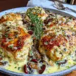 creamy mushroom and thyme chicken skillet - featured image