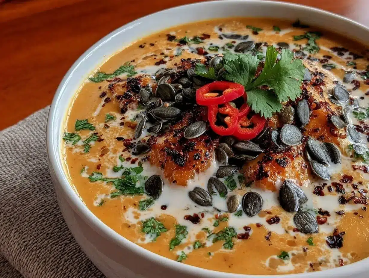 creamy pumpkin coconut curry soup preparation steps