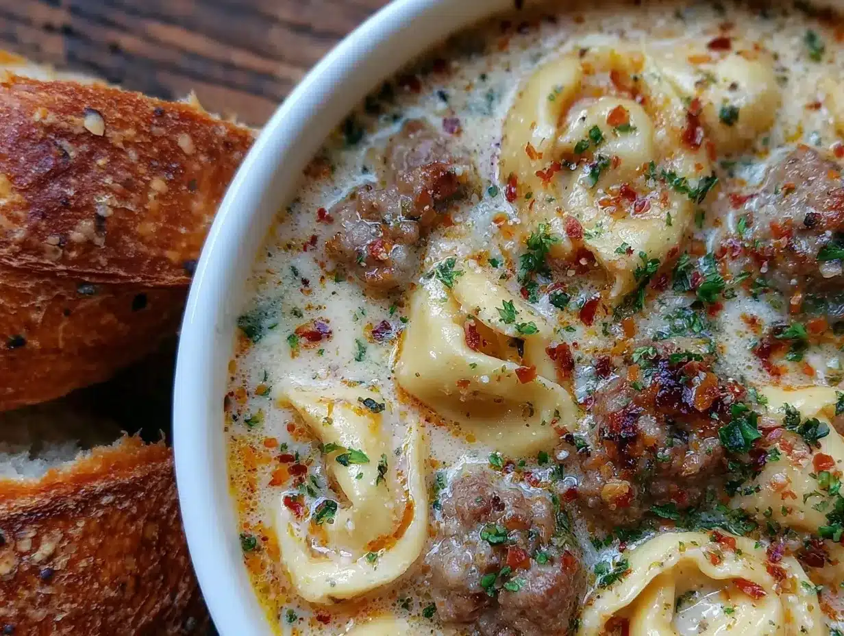 Creamy Sausage and Tortellini Soup preparation steps